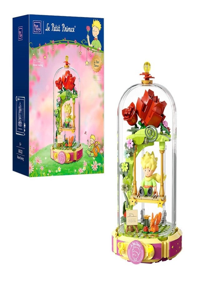 PANTASY Le Petit Prince Building Block Set Rose Swing Collectible Model Creative DIY Dust Cover Decorative Piece Storytelling Minifigure Adults and Kids Home Decor - Image 1